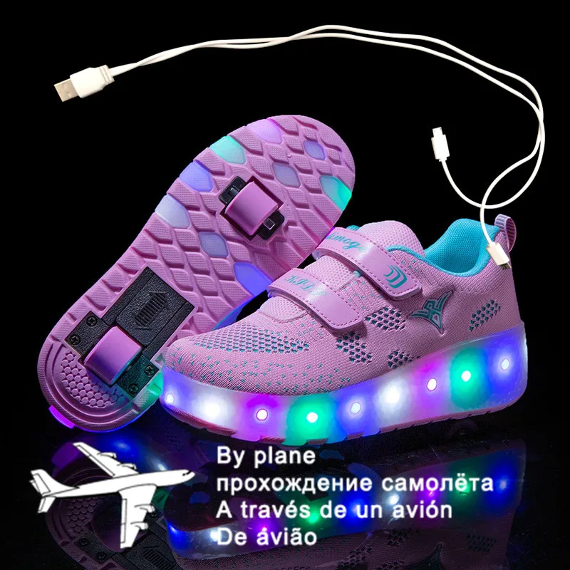 Children Two Wheels Luminous Glowing Sneakers Black Pink Led Light Roller Skate Shoes Kids Led Shoes Boys Girls USB Charging 159
Children Two Wheels Luminous Glowing Sneakers Black Pink Led Light Roller Skate Shoes Kids Led Shoes Boys Girls USB Charging 159
