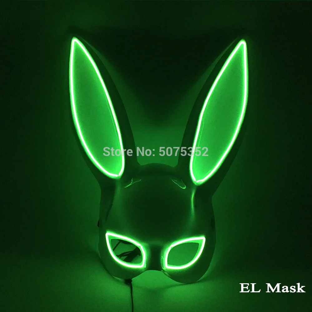 2021 Лидер продаж Мода LED маски светящиеся Хэллоуин вечерние Маска неон EL маска для