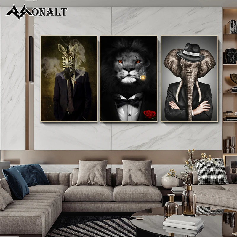 Elephant Hat Suits Elephant Elk Goat Smoking Lion Zebra Canvas Wall Art Paintings Abstract Palace Vintage Poster Animal Pictures
Elephant Hat Suits Elephant Elk Goat Smoking Lion Zebra Canvas Wall Art Paintings Abstract Palace Vintage Poster Animal Pictures