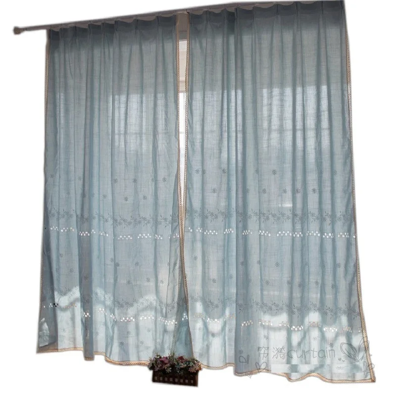 Cotton Linen Embroidery Retro Blue Curtains Lace Flower Cortina Crochet Hollow Out Curtain Kitchen Balcony Blinds Shower Curtain
Cotton Linen Embroidery Retro Blue Curtains Lace Flower Cortina Crochet Hollow Out Curtain Kitchen Balcony Blinds Shower Curtain
