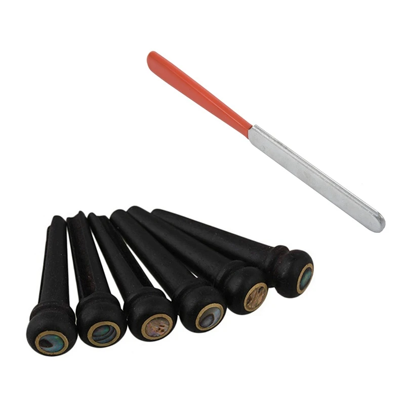 Guitar Fret Crowning Luthier File Narrow Dual Cutting Edge Tool with 6Pcs Black Ebony Shell Guitar Bridge Bone Pins Set
Guitar Fret Crowning Luthier File Narrow Dual Cutting Edge Tool with 6Pcs Black Ebony Shell Guitar Bridge Bone Pins Set