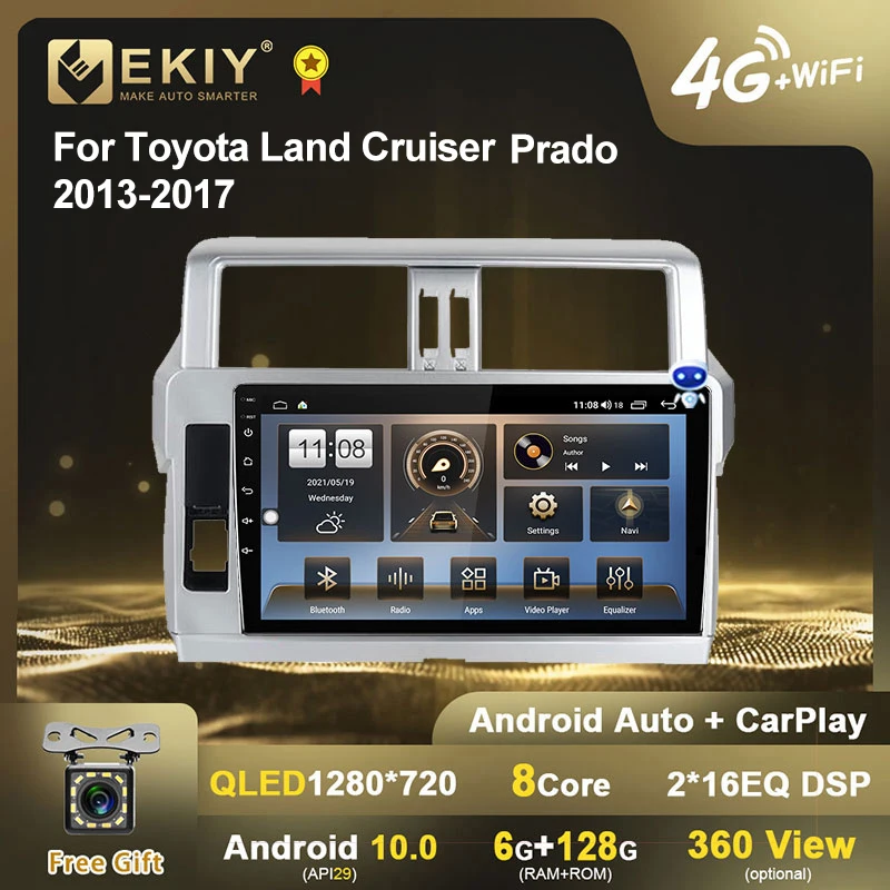 

EKIY QLED DSP Android 10 автомобильное радио для Toyota Land Cruiser Prado 150 2013-2017 стерео Carplay мультимедийный плеер GPS навигация