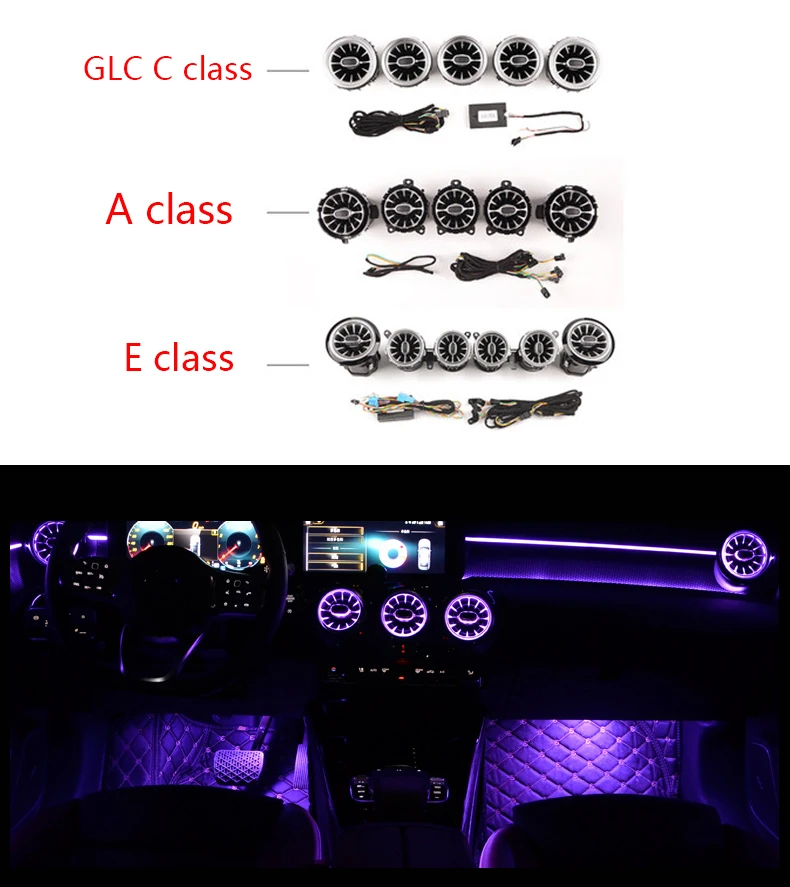 LED turbine air vent Car air condition vent ambient light lamp For benz A /C /E/ GLC/ CLA /S class W205 W213 X253 W117 W222
LED turbine air vent Car air condition vent ambient light lamp For benz A /C /E/ GLC/ CLA /S class W205 W213 X253 W117 W222