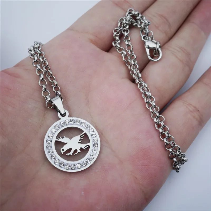 Stainless Steel Rhinestone Eagle Necklace Crystal Stone Pendant Fashion Bird Jewelry For Women Girls 12 Pcs/lot Wholesale
Stainless Steel Rhinestone Eagle Necklace Crystal Stone Pendant Fashion Bird Jewelry For Women Girls 12 Pcs/lot Wholesale