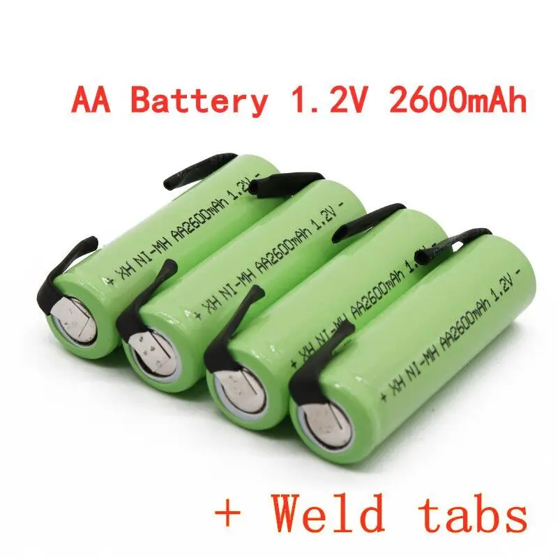 1.2V 2600mAh 2A Ni-Mh AA rechargeable battery with welding tabs electric shaver razor toothbrush battery
1.2V 2600mAh 2A Ni-Mh AA rechargeable battery with welding tabs electric shaver razor toothbrush battery