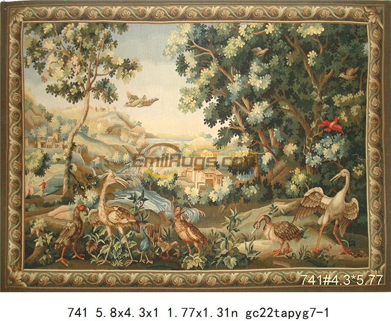 Античный Французский Aubusson Пол Коричневый модный круговой бытовой декоративный
