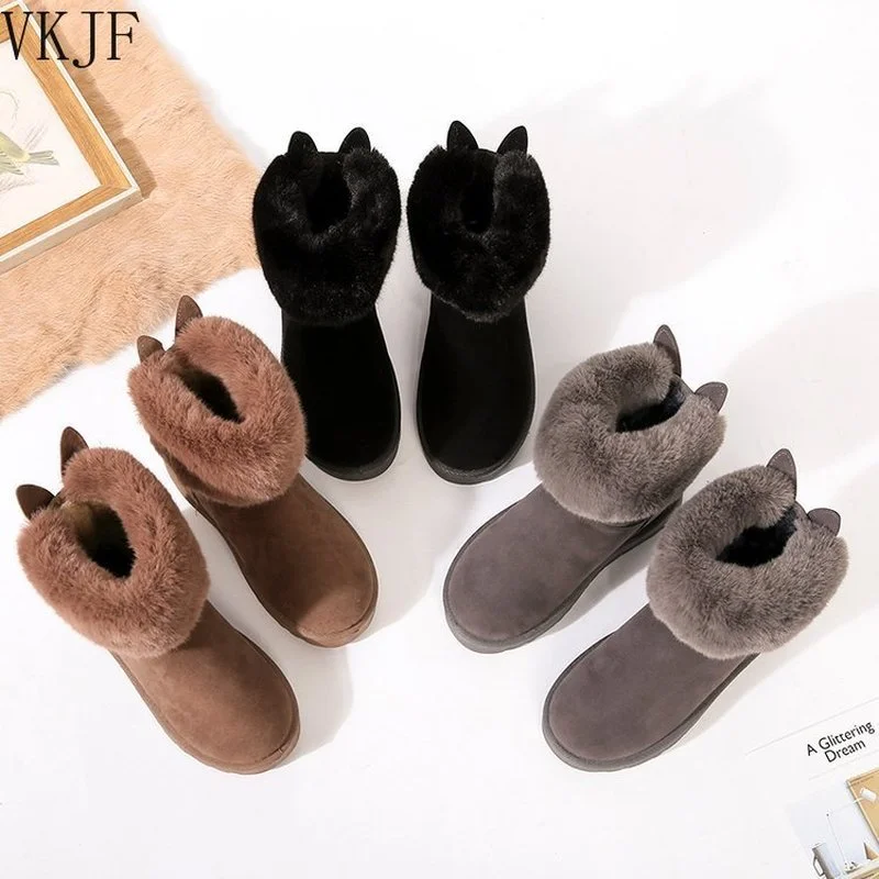 Женские ботильоны из флока, зимние ботинки на платформе, плюшевые кроссовки, повседневная обувь на плоской подошве, 2021 
Женские ботильоны из флока, зимние ботинки на платформе, плюшевые кроссовки, повседневная обувь на плоской подошве, 2021