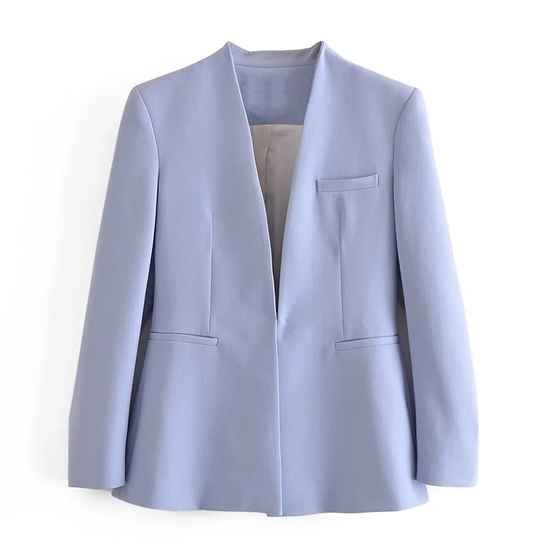 Za2021ra same women's autumn new leisure style long sleeve buttonless Lapel straight sleeve suit coat
Za2021ra same women's autumn new leisure style long sleeve buttonless Lapel straight sleeve suit coat