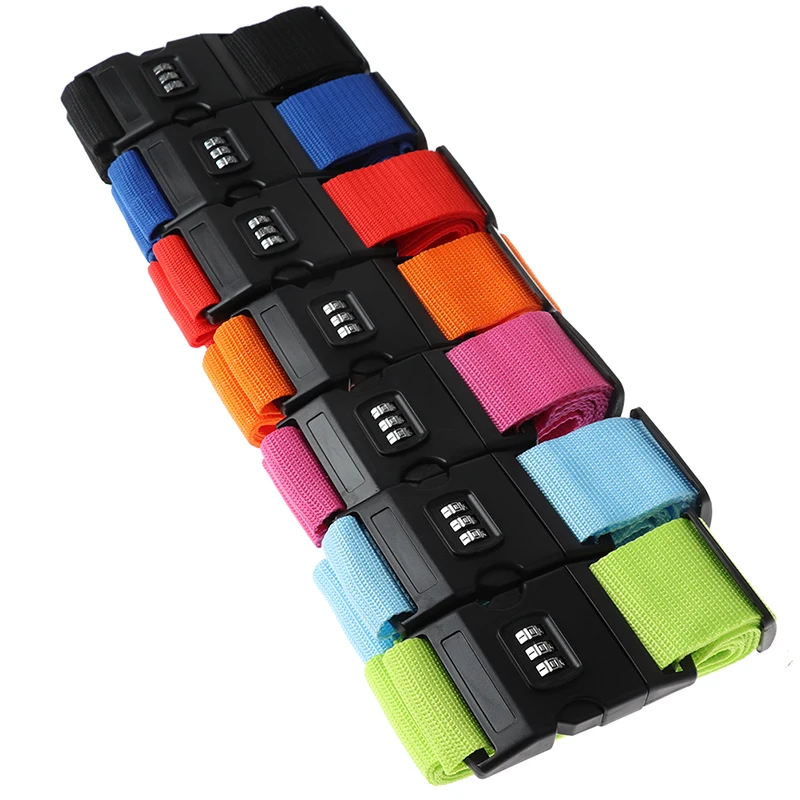 Luggage Strap Cross Belt Packing Adjustable Travel Accessories Suitcase Nylon 3 Digits Password Lock Buckle Tag 200CM | Багаж и сумки