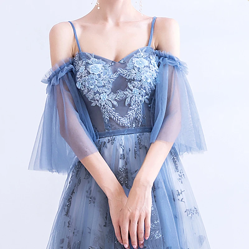 Luxury Evening Dress Illusion V-Neck Tulle Appliques Beading Spaghetti Strap Pearls Sequined Elegant Women Formal Dresses TS397
Luxury Evening Dress Illusion V-Neck Tulle Appliques Beading Spaghetti Strap Pearls Sequined Elegant Women Formal Dresses TS397