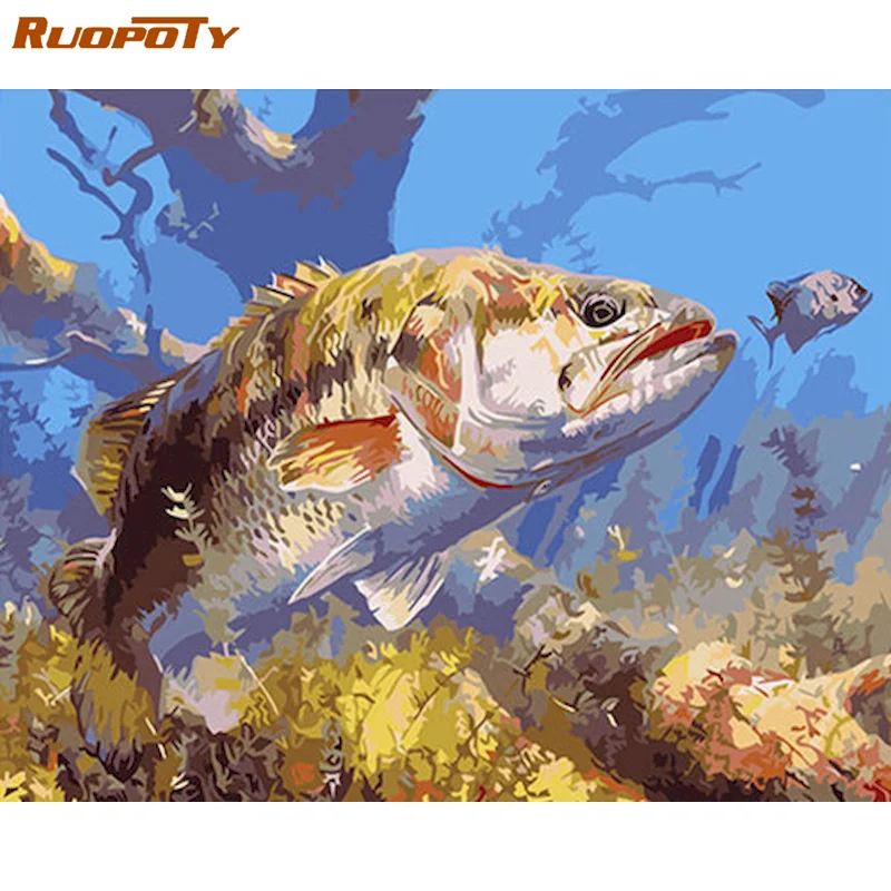 RUOPOTY Fish Frame Painting By Numbers Animal Acrylic Paints Handpainted Kits Canvas Drawing Unique Gift Home Wall Decor
RUOPOTY Fish Frame Painting By Numbers Animal Acrylic Paints Handpainted Kits Canvas Drawing Unique Gift Home Wall Decor