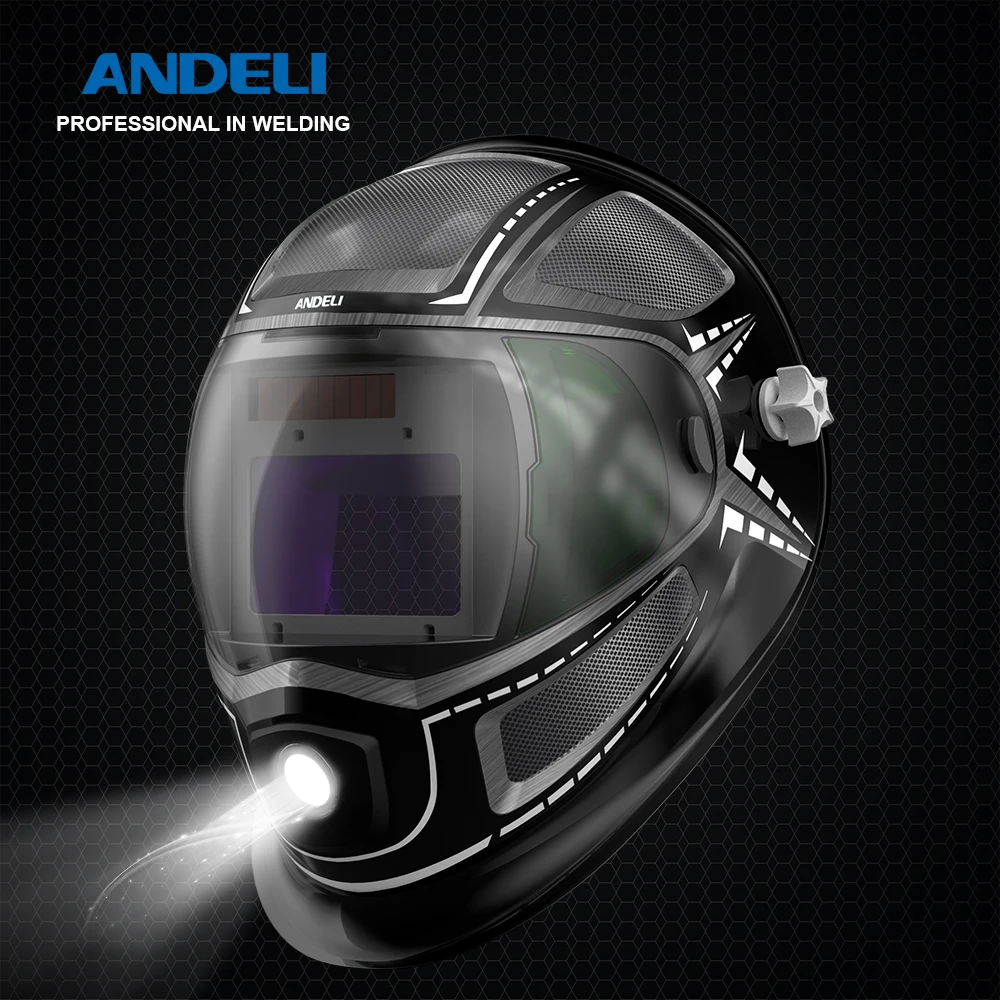 Шлем сварочный ANDELI с автоматическим затемнением регулируемый светодиодный