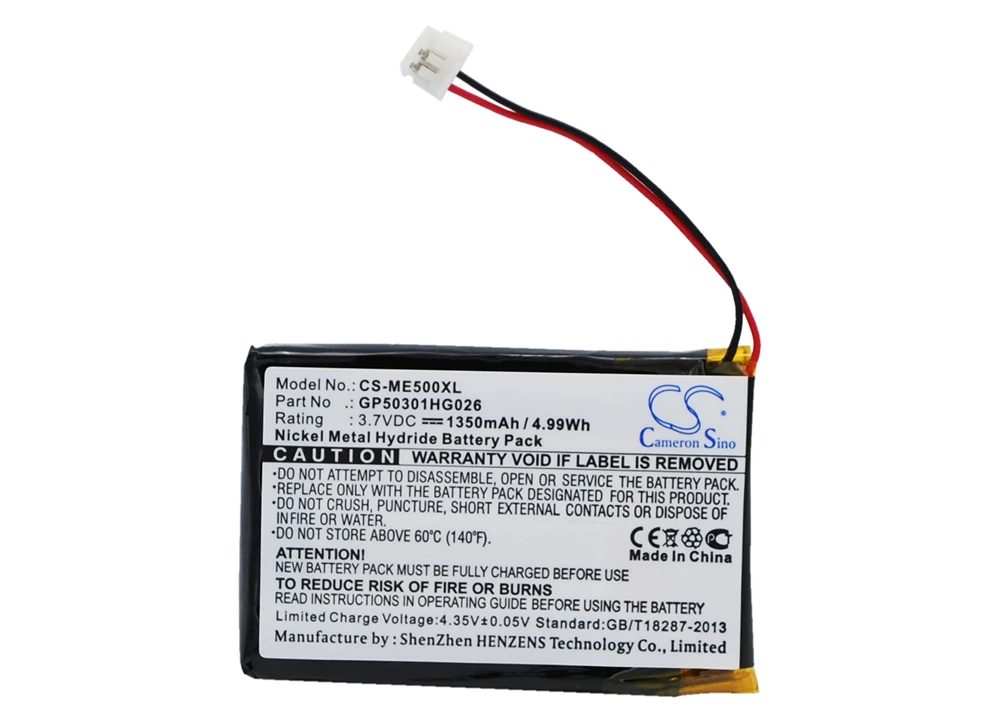 Cameron Sino 1350mAh Battery for SkyGolf SG0003, SG1, SG2, SG201011703 SKY CADDIE, SG2-USB, SKYCADDIE 2, SG2.5, GP50301HG026
Cameron Sino 1350mAh Battery for SkyGolf SG0003, SG1, SG2, SG201011703 SKY CADDIE, SG2-USB, SKYCADDIE 2, SG2.5, GP50301HG026