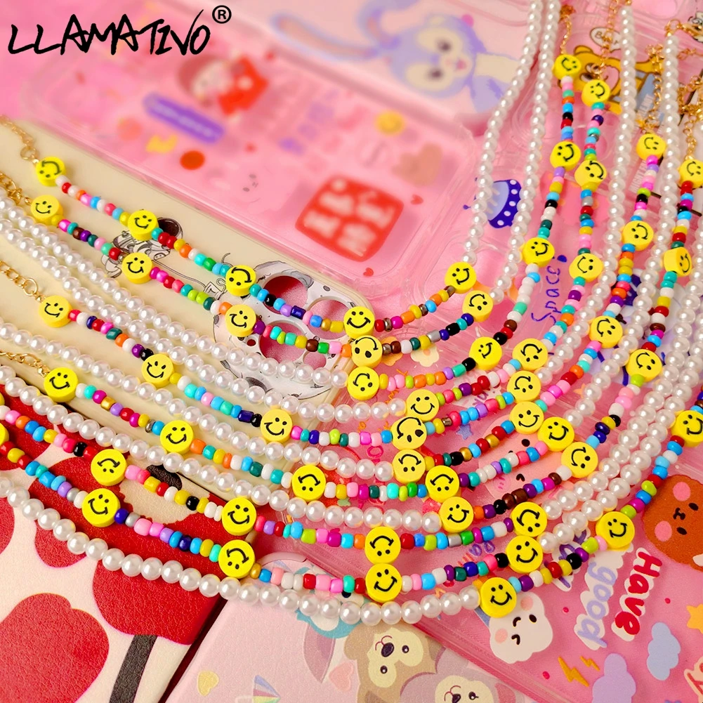 Bohemia Rainbow Smiley Face Imitation Pearl Beads Necklace For Women Asymmetric Handmade Seed Beaded Necklaces New Jewelry Gift
Bohemia Rainbow Smiley Face Imitation Pearl Beads Necklace For Women Asymmetric Handmade Seed Beaded Necklaces New Jewelry Gift