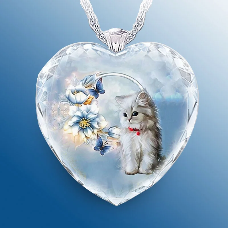 Fashion Jewelry Lovely Kitten Heart-Shaped Crystal Pendant Metal Necklace, Exquisite Jewelry Worn On The Girls Neck
Fashion Jewelry Lovely Kitten Heart-Shaped Crystal Pendant Metal Necklace, Exquisite Jewelry Worn On The Girls Neck