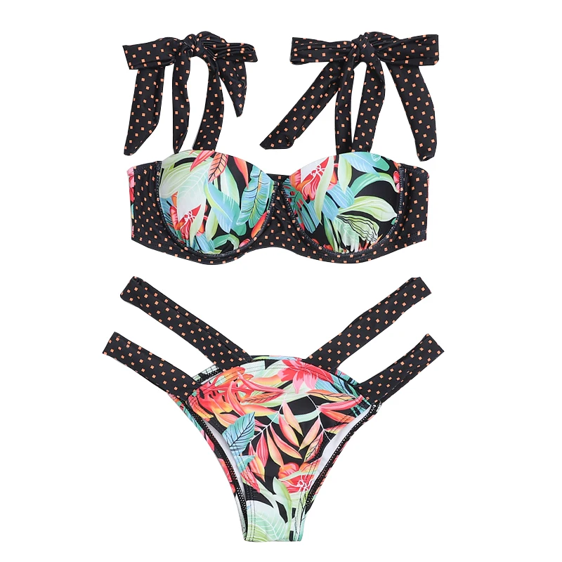 Sexy Hot Push Up Underwired Women's Bikini Tied Shoulder Straps Swimsuit Low Waist Cut Out Thong Biquini Swimwear Bathing Suit
Sexy Hot Push Up Underwired Women's Bikini Tied Shoulder Straps Swimsuit Low Waist Cut Out Thong Biquini Swimwear Bathing Suit