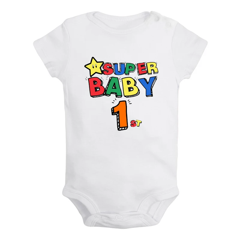 Super Baby 1 Year Old 1st Birthday Cartoon Cute Stars Super Baby Newborn Baby Girl Boys Clothes Short Sleeve Romper Outfits
Super Baby 1 Year Old 1st Birthday Cartoon Cute Stars Super Baby Newborn Baby Girl Boys Clothes Short Sleeve Romper Outfits
