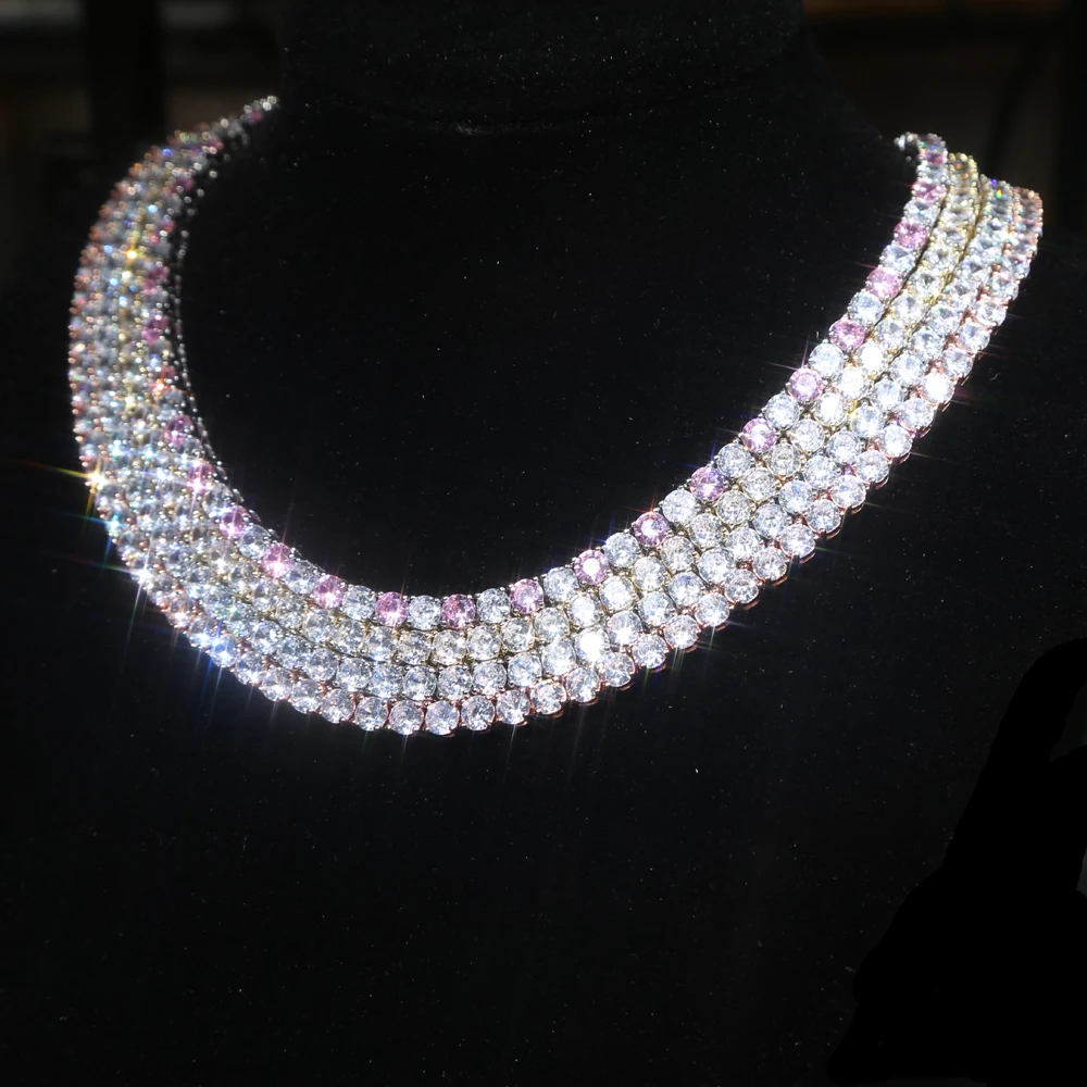 Iced Out 5mm Tennis Chain Necklace Bling AAAA Zircon Gold Silver Color Pink CZ Women Man Hip Hop Fashioh Jewelry Choker Necklace
Iced Out 5mm Tennis Chain Necklace Bling AAAA Zircon Gold Silver Color Pink CZ Women Man Hip Hop Fashioh Jewelry Choker Necklace