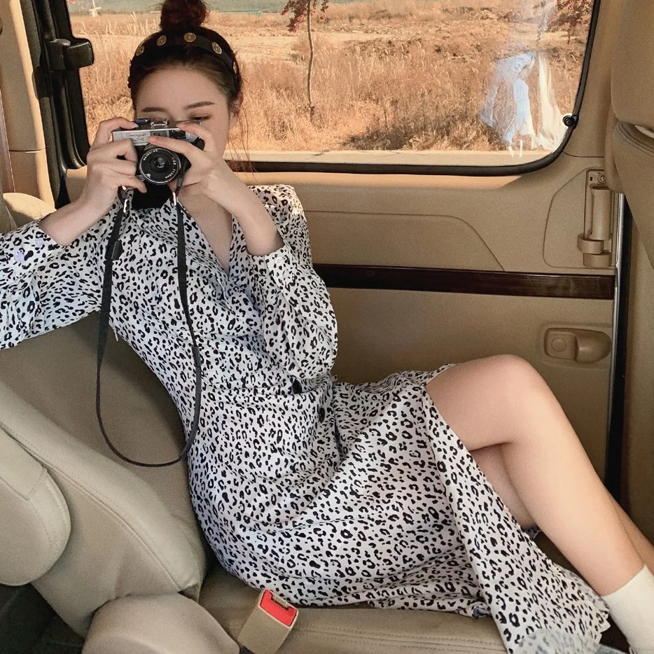 2021 Spring New Style Split V-Neck Waist Slimming Casual Long Skirt Age-reducing Western Style Leopard Print Dress
2021 Spring New Style Split V-Neck Waist Slimming Casual Long Skirt Age-reducing Western Style Leopard Print Dress