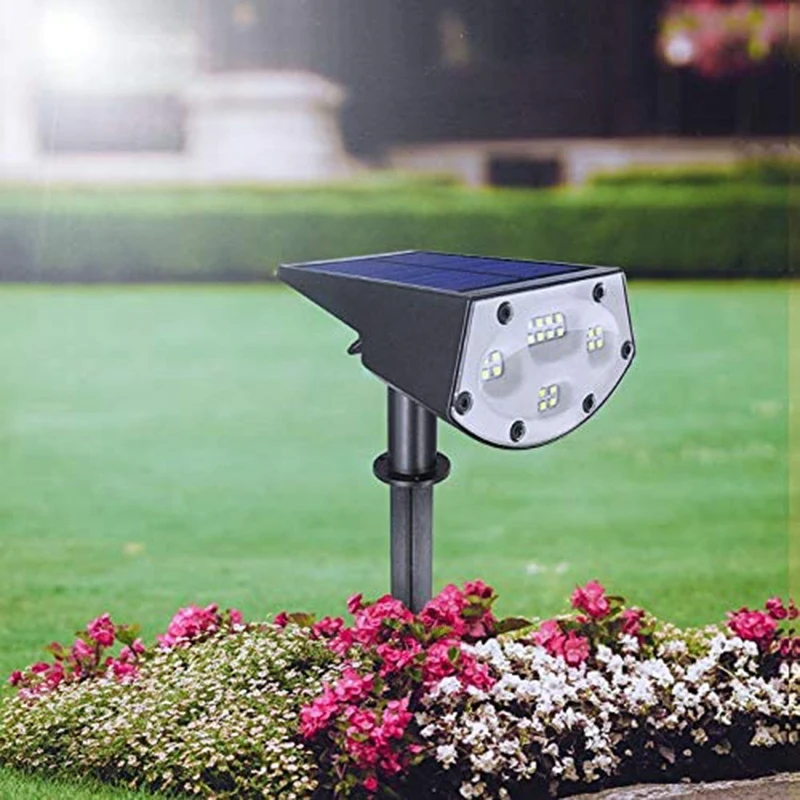 4PCS Landscape Spotlights IP67 Waterproof Powered Wall Outdoor Solar Light for Yard Garden Driveway Porch Walkway Pool