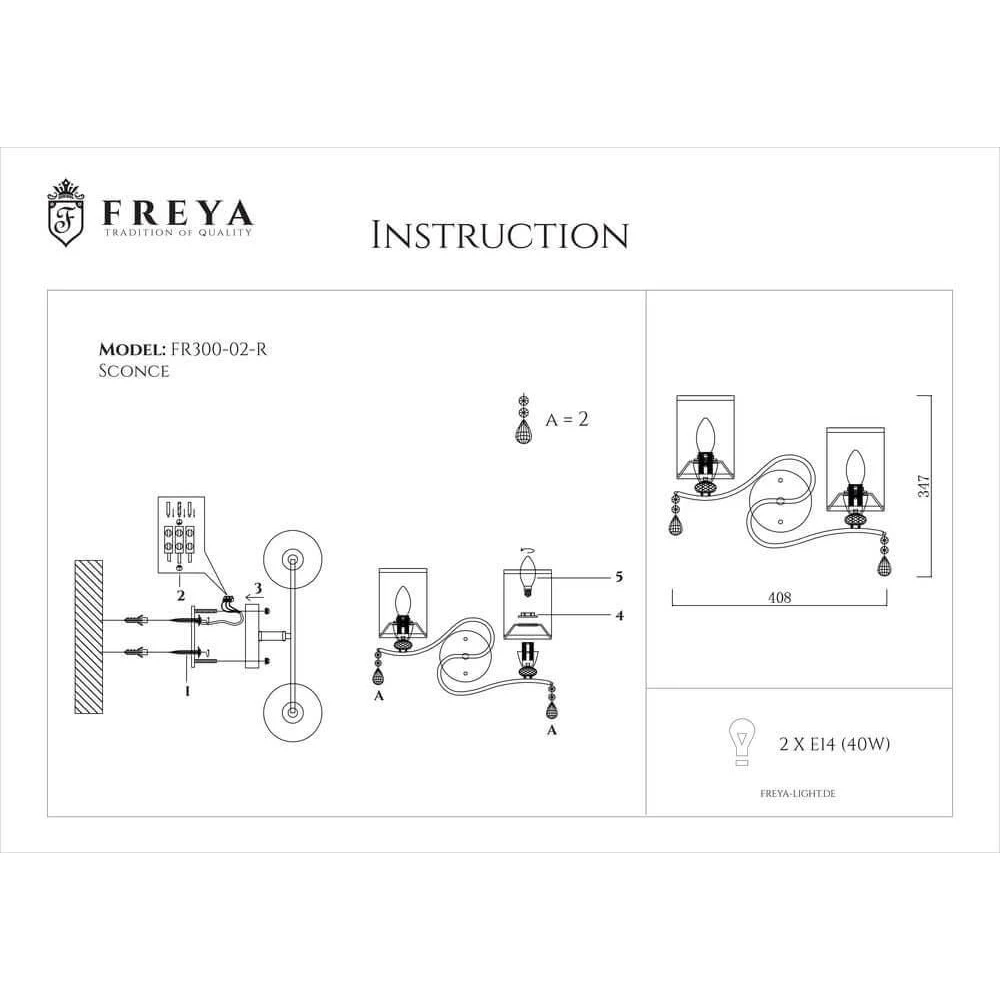 Бра Freya Faust FR2300-WL-02-BZ IP20 бронзовый | Лампы и освещение
