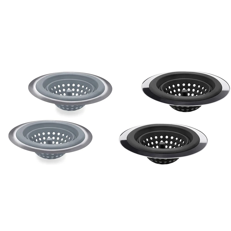Sink Strainers Flexible Silicone and Stainless Steel Kitchen Sink Drainer Baskets Large Wide Rim Diameter Rust Free
Sink Strainers Flexible Silicone and Stainless Steel Kitchen Sink Drainer Baskets Large Wide Rim Diameter Rust Free