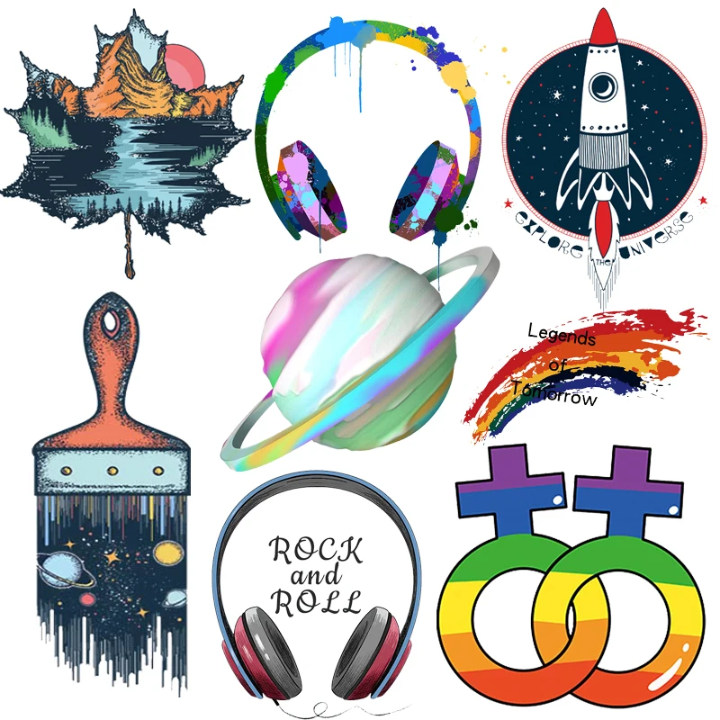 Earth Rocket Sticker Heat Transfer for T-shirt Iron On Transfers For Clothing Music for Kid Clothes Patch Decoration DIY
Earth Rocket Sticker Heat Transfer for T-shirt Iron On Transfers For Clothing Music for Kid Clothes Patch Decoration DIY
