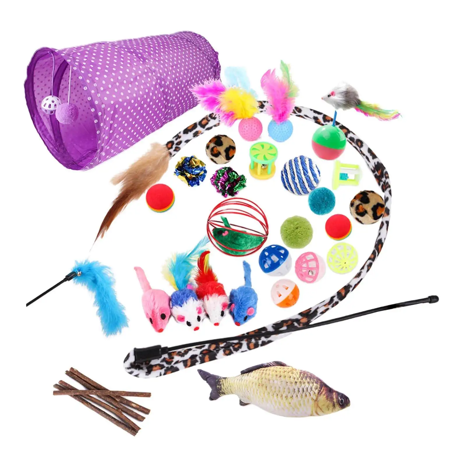 28 Pieces Puppy Cat Toys Assortments Set Tunnel Catnip Fish, etc Interactive Toys
28 Pieces Puppy Cat Toys Assortments Set Tunnel Catnip Fish, etc Interactive Toys