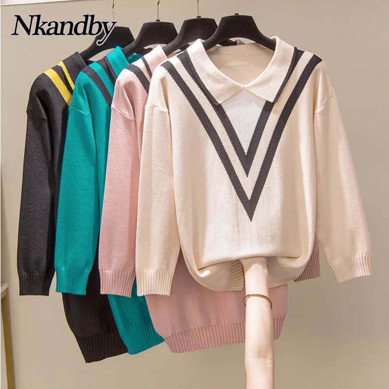 Nkandby Turn-down Collar Pullovers Sweaters Women 2021 Autumn Fashion Spell Color Jumpers Oversize Vintage Tops Female
Nkandby Turn-down Collar Pullovers Sweaters Women 2021 Autumn Fashion Spell Color Jumpers Oversize Vintage Tops Female