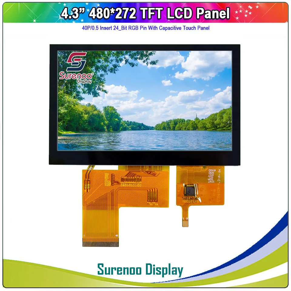 4 3 "480X272 40P/24 _ bit RGB TFT ЖК модуль дисплей экран монитора проводной резистивный/IIC I2C