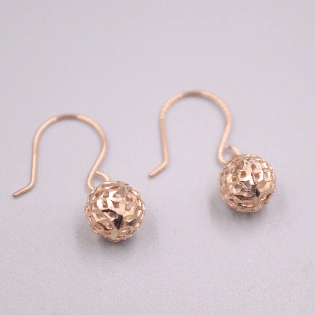 Real 18K Rose Gold Earrings Hook For Women Female Girl Charm Hollow Ball Earrings Drop Gift 23mmH
Real 18K Rose Gold Earrings Hook For Women Female Girl Charm Hollow Ball Earrings Drop Gift 23mmH