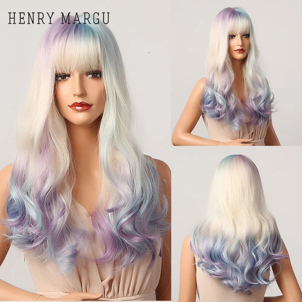 HENRY MARGU Cosplay Party Long Colorful Synthetic Wigs Ombre Purple Blue White Blonde Wave Wig for Women Heat Resistant Wig
HENRY MARGU Cosplay Party Long Colorful Synthetic Wigs Ombre Purple Blue White Blonde Wave Wig for Women Heat Resistant Wig