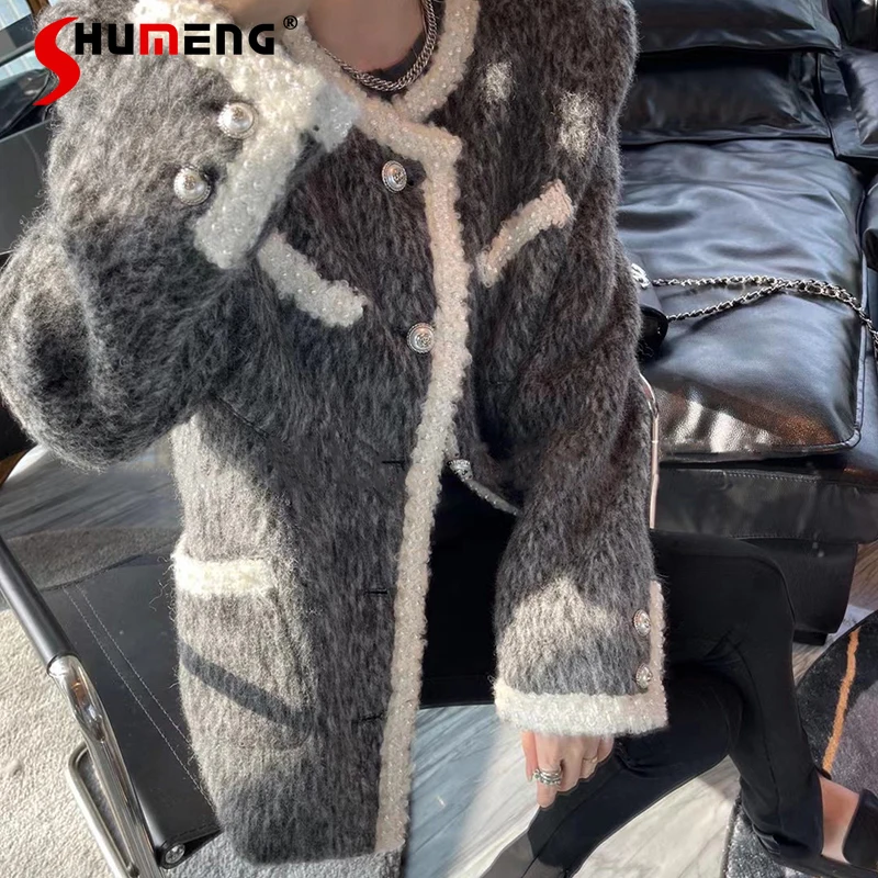 Fashion Elegant Single-Breasted Striped Beaded Cotton Suit Jacket Women's 2021 Winter Simple Office Lady Loose Wool Tweed Jacket
Fashion Elegant Single-Breasted Striped Beaded Cotton Suit Jacket Women's 2021 Winter Simple Office Lady Loose Wool Tweed Jacket