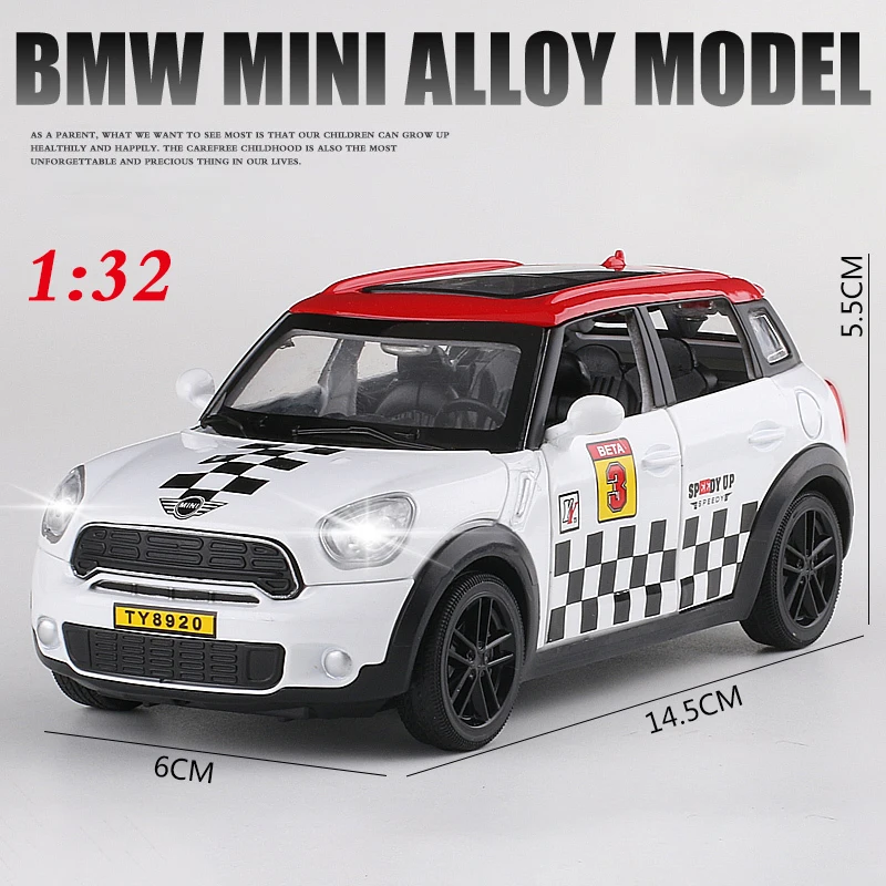 1:32 Toy Car Mini Countryman Diecast Alloy Metal Car Model for MINI Coopers Model Pull Back Car Toy Vehicles Miniature Scale
1:32 Toy Car Mini Countryman Diecast Alloy Metal Car Model for MINI Coopers Model Pull Back Car Toy Vehicles Miniature Scale