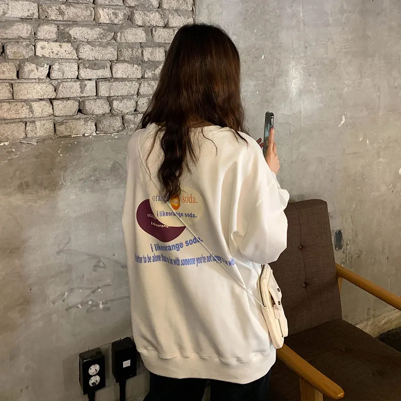 3 colors 2019 autumn casual style loose front back letter print pullovers sweatshirt womens (X1094) 
3 colors 2019 autumn casual style loose front back letter print pullovers sweatshirt womens (X1094)