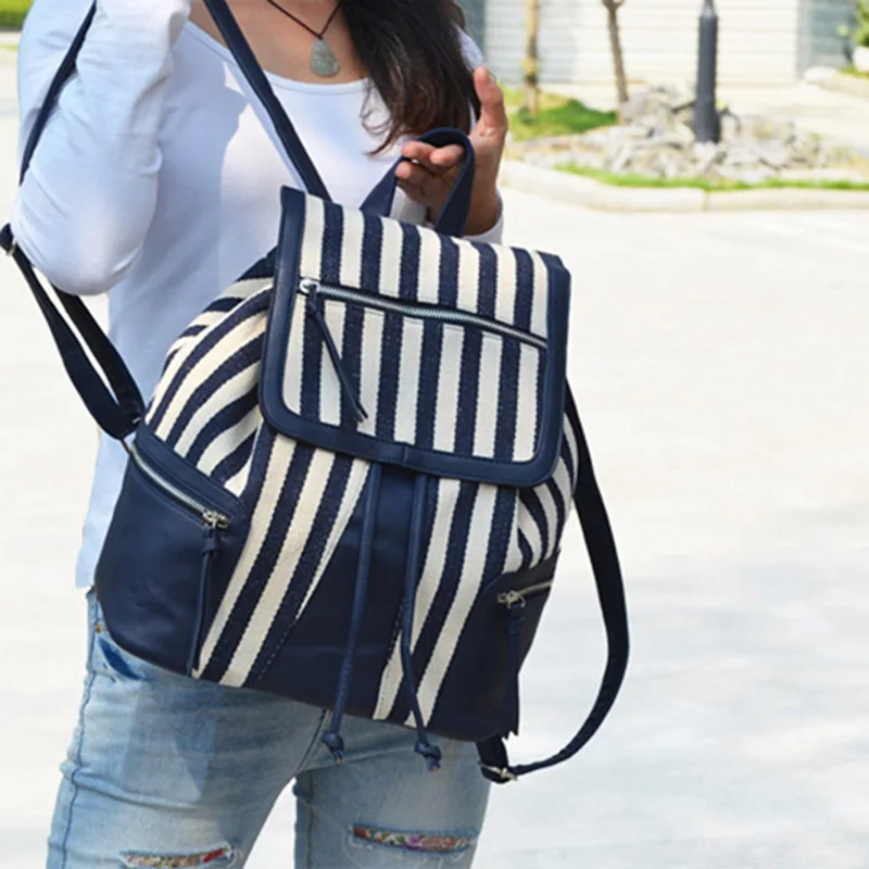 LILY QUEEN New Stripe Backpack Women Canvas Large Capacity Bag Drawstring Rucksack Teenger School Bags
LILY QUEEN New Stripe Backpack Women Canvas Large Capacity Bag Drawstring Rucksack Teenger School Bags