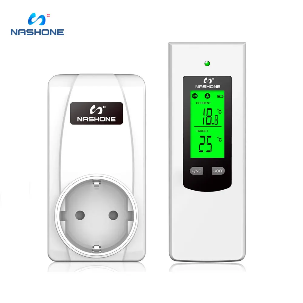 

Nashone Thermostat 220v Temperature Controller Thermoregulator Wireless Temperature Sensor Warm Floor Thermostat with Socket EU