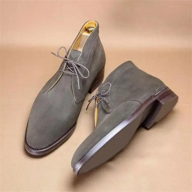 New Men Shoes Fashion Trend Business Casual All-match Handsome Gray Faux Suede Classic Lace-up Comfortable Ankle Boots KS225
New Men Shoes Fashion Trend Business Casual All-match Handsome Gray Faux Suede Classic Lace-up Comfortable Ankle Boots KS225