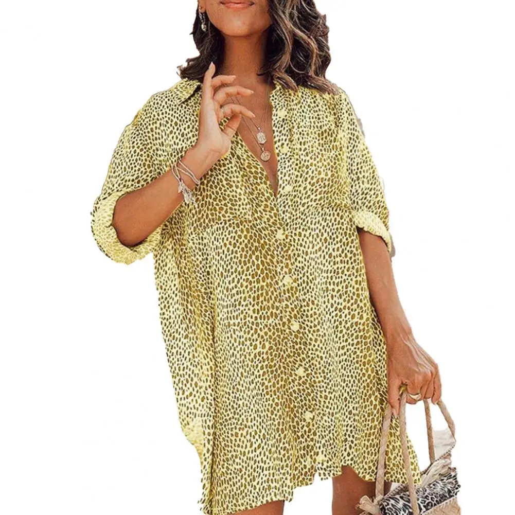 Summer Women Shirt Blouse Fashion Leopard Print Loose Female Shirts Single-breasted Lapel Casual Blouses Shirt Top
Summer Women Shirt Blouse Fashion Leopard Print Loose Female Shirts Single-breasted Lapel Casual Blouses Shirt Top