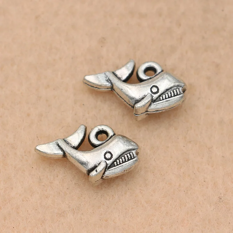 10PCS Antique Silver Plated Shark Fish Charms Pendants for Jewelry Making Bracelet Accessories DIY Findings 13x9mm 
10PCS Antique Silver Plated Shark Fish Charms Pendants for Jewelry Making Bracelet Accessories DIY Findings 13x9mm