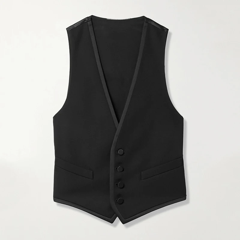VGH Black Sexy Coat For Women V Neck Sleeveless Slimming Single Breasted Solid Minimalist Coats Females Summer 2021 New Clothing
VGH Black Sexy Coat For Women V Neck Sleeveless Slimming Single Breasted Solid Minimalist Coats Females Summer 2021 New Clothing