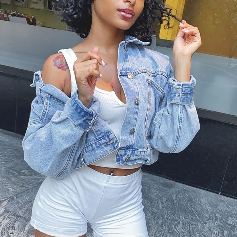 FAKUNTN Women's Spring Denim Jacket 2021 Casual Streetwear Fashion Long Sleeve Vintage Jacket Solid Tops Denim Jacket Women Coat
FAKUNTN Women's Spring Denim Jacket 2021 Casual Streetwear Fashion Long Sleeve Vintage Jacket Solid Tops Denim Jacket Women Coat