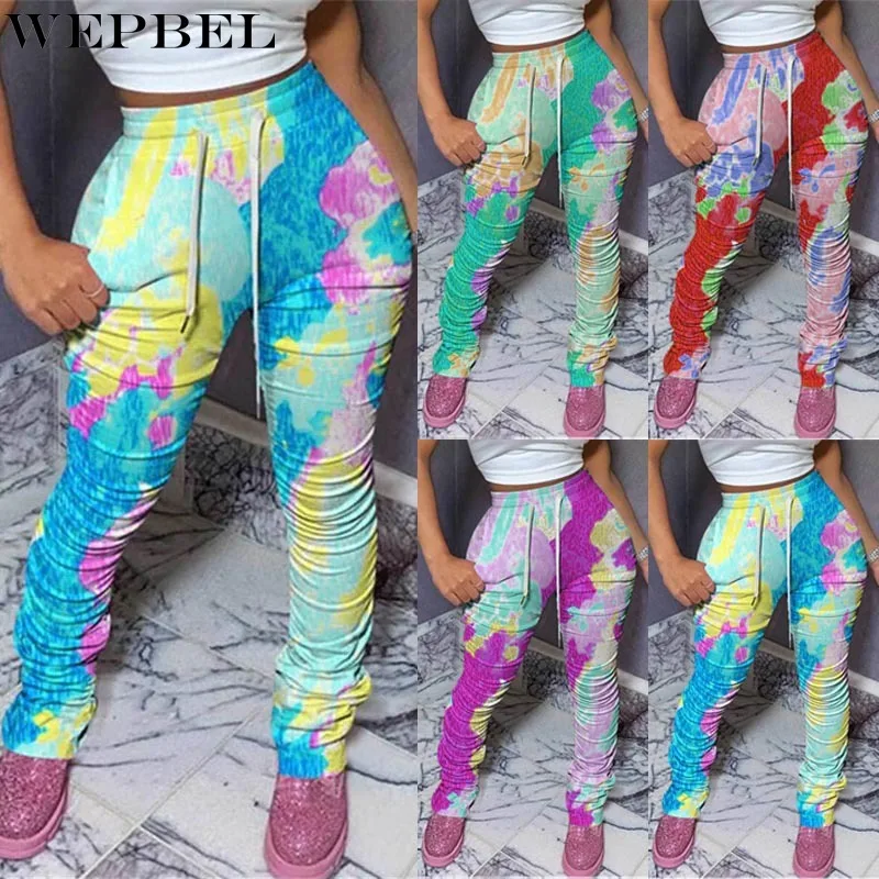 WEPBEL Long Pants Women's Casual Tie-Dye Printed Slim Trousers Autumn Fashion High Waist Lace-up Sports Pocket Pencil Pants
WEPBEL Long Pants Women's Casual Tie-Dye Printed Slim Trousers Autumn Fashion High Waist Lace-up Sports Pocket Pencil Pants
