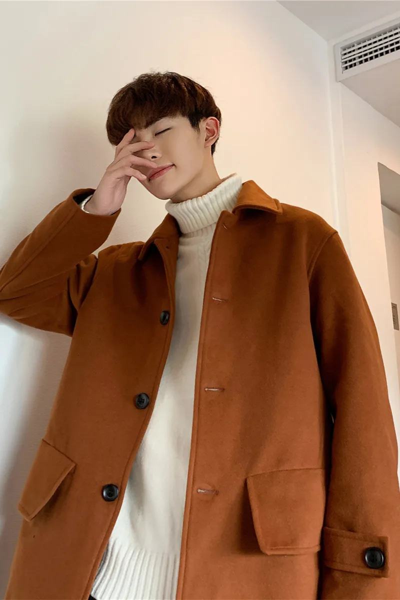 Men's coat 2019 autumn and winter new woolen casual solid color woolen coat loose coat youth personality trend men's clothing
Men's coat 2019 autumn and winter new woolen casual solid color woolen coat loose coat youth personality trend men's clothing