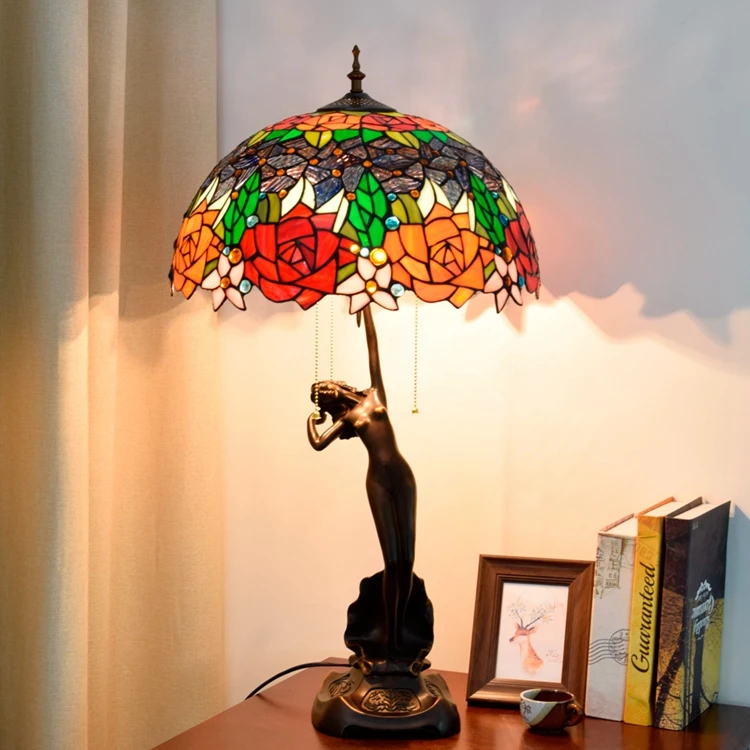 40cm large classic rose retro table lamp Tiffany's stained glass villa living room bedroom bar porch Goddess of girl desk lamps
40cm large classic rose retro table lamp Tiffany's stained glass villa living room bedroom bar porch Goddess of girl desk lamps