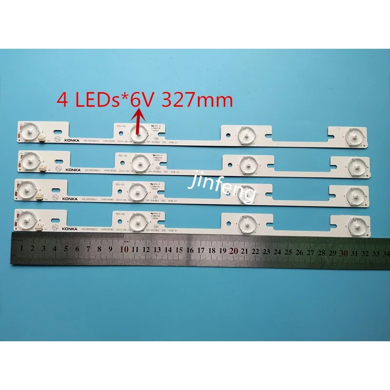 10 Pieces 4 LEDs* 6V LED backlight bar for Konka 39 inches TV KDL39SS662U 35018339 Konka 40 inches KDL40SS662U 35019864 327mm
10 Pieces 4 LEDs* 6V LED backlight bar for Konka 39 inches TV KDL39SS662U 35018339 Konka 40 inches KDL40SS662U 35019864 327mm