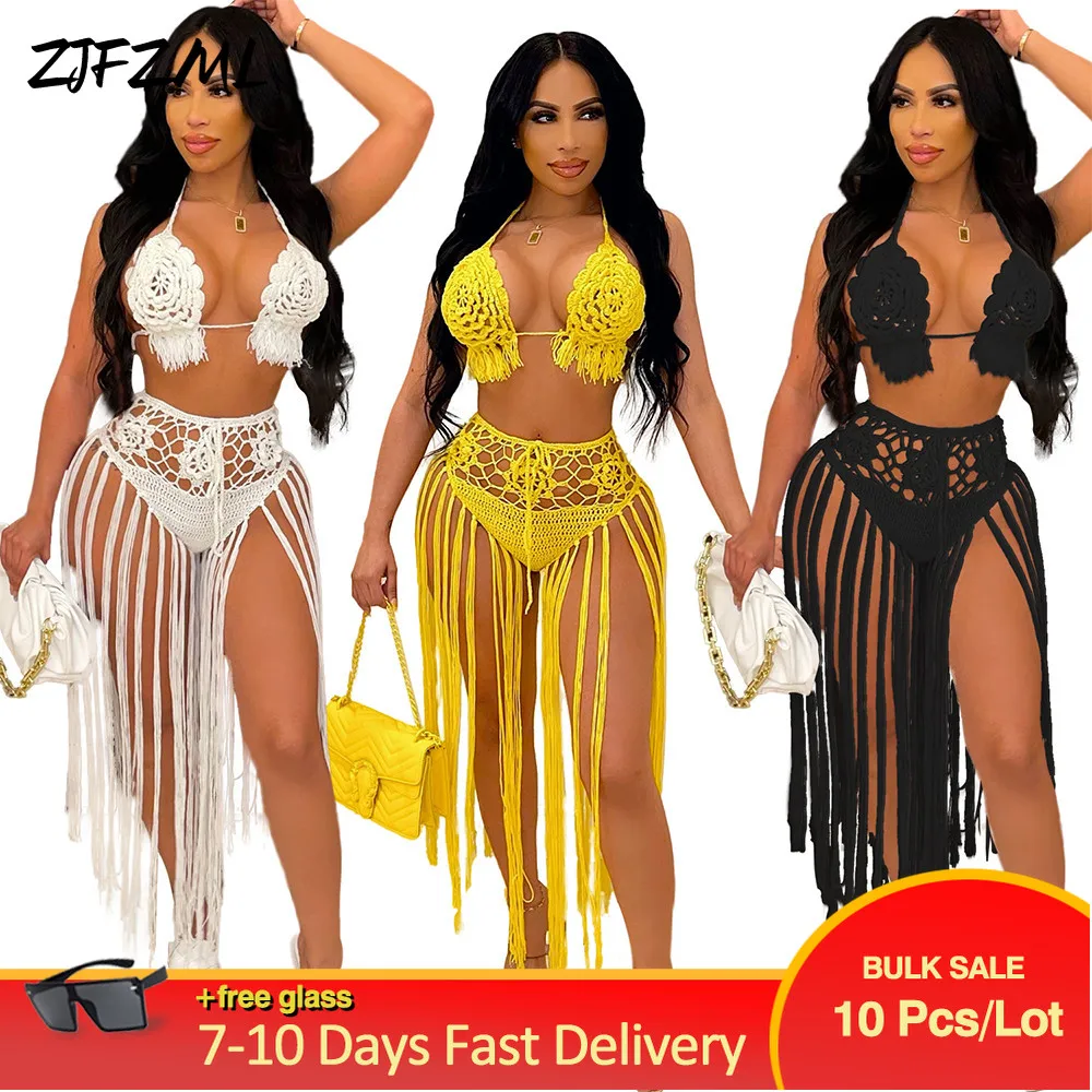 Bulk Items Wholesale Lots Knitted Two Piece Outfit Cold Shoulder Bra Top Tassel Long Skirt Summer Beachwear Swimsuit Tracksuit
Bulk Items Wholesale Lots Knitted Two Piece Outfit Cold Shoulder Bra Top Tassel Long Skirt Summer Beachwear Swimsuit Tracksuit