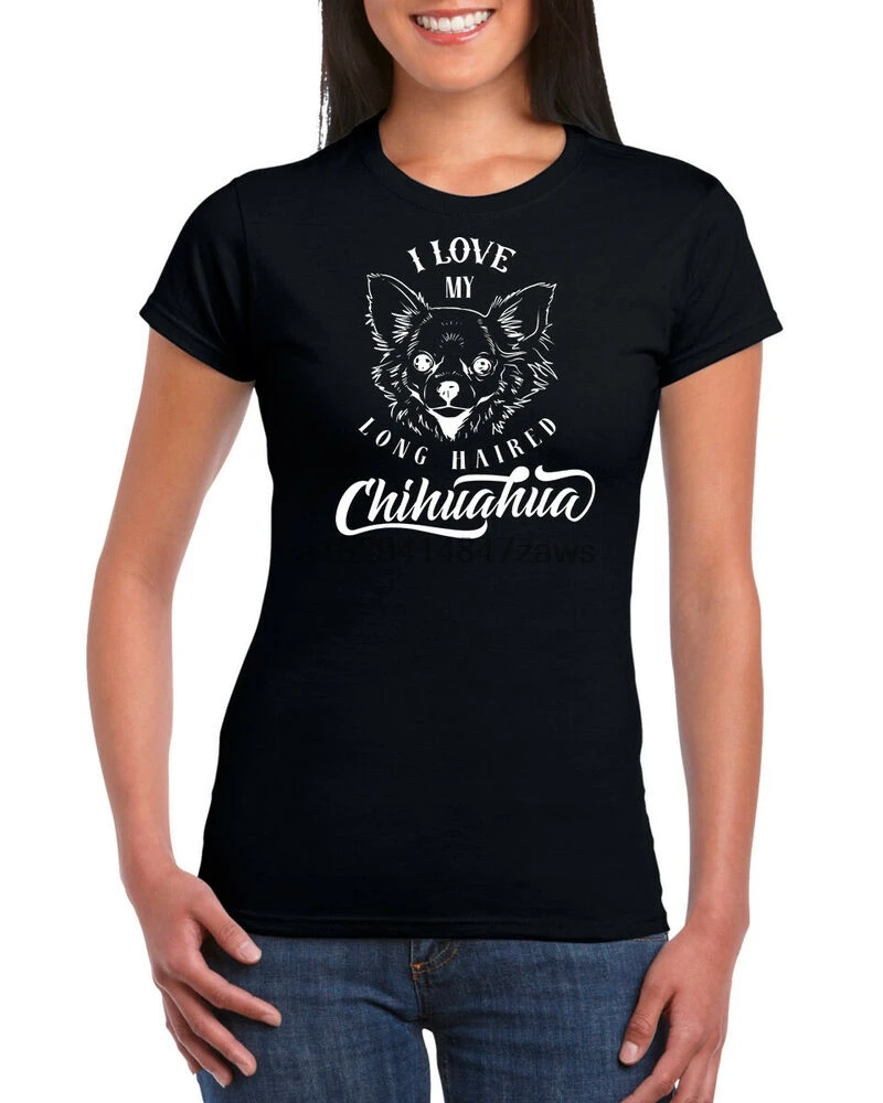 I Love My Long Haired Chihuahua Dog Ringspun Хлопковая женская футболка с круглым вырезом
I Love My Long Haired Chihuahua Dog Ringspun Хлопковая женская футболка с круглым вырезом