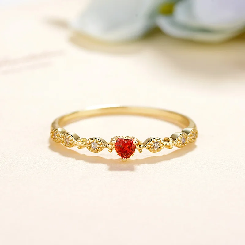 Tiny Romantic Fashion Red Heart Zircon Ring for Women Wedding Dazzling Bride Finger Ring Cocktail Party Club Engagement Gift
Tiny Romantic Fashion Red Heart Zircon Ring for Women Wedding Dazzling Bride Finger Ring Cocktail Party Club Engagement Gift