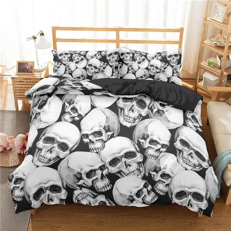 Skeleton Skull Bedding Set 2/3PCS Queen/King Size Duvet Cover Set Bedclothes Pillowcase Comforter Cover Sets Home Textiles
Skeleton Skull Bedding Set 2/3PCS Queen/King Size Duvet Cover Set Bedclothes Pillowcase Comforter Cover Sets Home Textiles